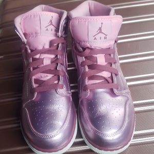 Metallic pink Jordan 1s